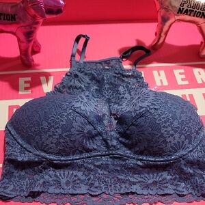 PINK Victoria's Secret Lace Bralette in Deep Blue